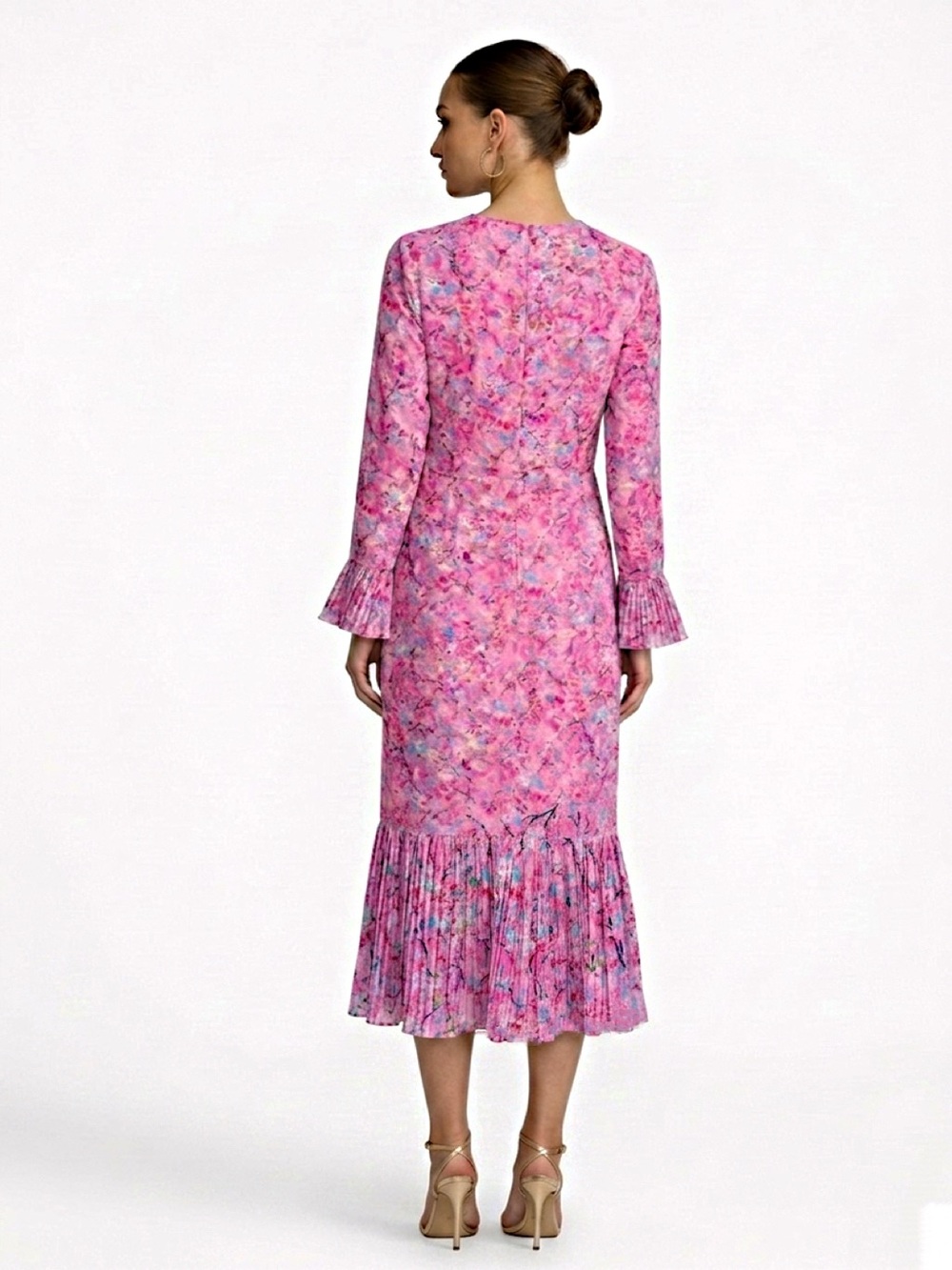Vintage Posh by Jay Anderson Pink Floral Midi Dress Size 2 - Picture 3 of 13